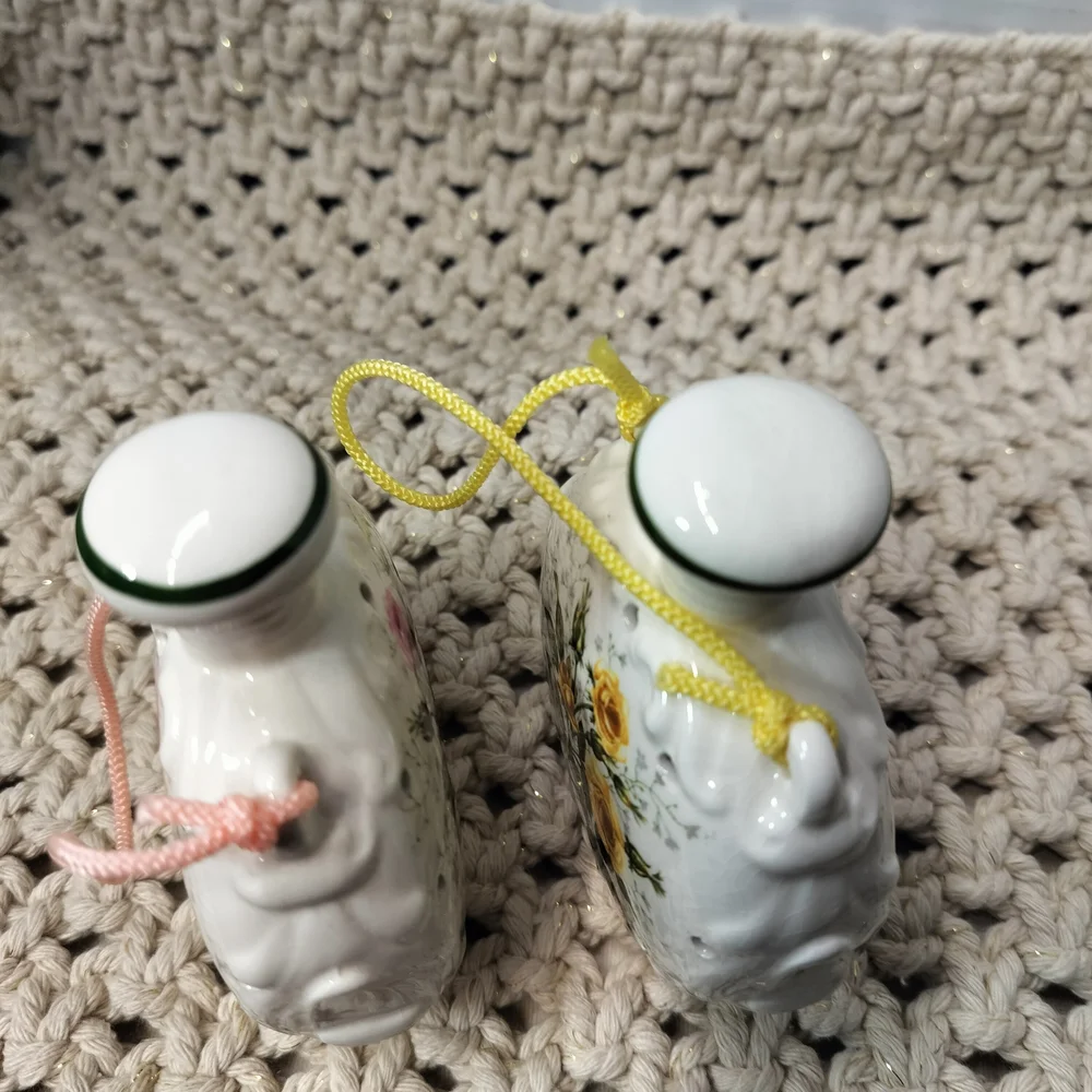 Floral Ceramic Scent Diffuser Set - Pink and Yellow